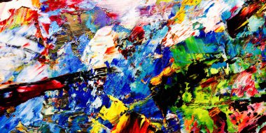 Renkli soyut arkaplan dokusu. Modern motif görsel sanat. Yağlı boya karışımı. Moda el boyama bezi. Duvar dekorasyonu ve Duvar arkaplan resimleri fikri.