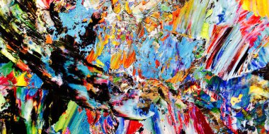 Renkli soyut arkaplan dokusu. Modern motif görsel sanat. Yağlı boya karışımı. Moda el boyama bezi. Duvar dekorasyonu ve Duvar arkaplan resimleri fikri.