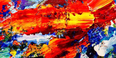 Renkli soyut arkaplan dokusu. Modern motif görsel sanat. Yağlı boya karışımı. Moda el boyama bezi. Duvar dekorasyonu ve Duvar arkaplan resimleri fikri.