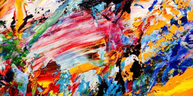 Renkli soyut arkaplan dokusu. Modern motif görsel sanat. Yağlı boya karışımı. Moda el boyama bezi. Duvar dekorasyonu ve Duvar arkaplan resimleri fikri.