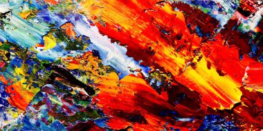 Renkli soyut arkaplan dokusu. Modern motif görsel sanat. Yağlı boya karışımı. Moda el boyama bezi. Duvar dekorasyonu ve Duvar arkaplan resimleri fikri.