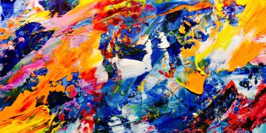 Renkli soyut arkaplan dokusu. Modern motif görsel sanat. Yağlı boya karışımı. Moda el boyama bezi. Duvar dekorasyonu ve Duvar arkaplan resimleri fikri.