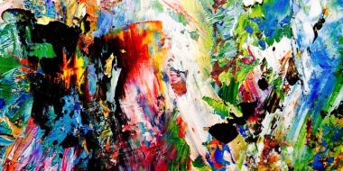 Renkli soyut arkaplan dokusu. Modern motif görsel sanat. Yağlı boya karışımı. Moda el boyama bezi. Duvar dekorasyonu ve Duvar arkaplan resimleri fikri.