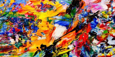 Renkli soyut arkaplan dokusu. Modern motif görsel sanat. Yağlı boya karışımı. Moda el boyama bezi. Duvar dekorasyonu ve Duvar arkaplan resimleri fikri.