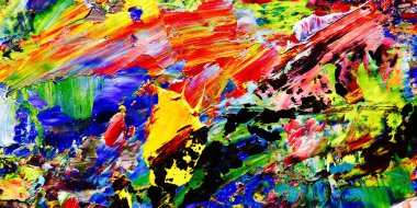 Renkli soyut arkaplan dokusu. Modern motif görsel sanat. Yağlı boya karışımı. Moda el boyama bezi. Duvar dekorasyonu ve Duvar arkaplan resimleri fikri.