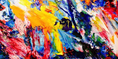 Renkli soyut arkaplan dokusu. Modern motif görsel sanat. Yağlı boya karışımı. Moda el boyama bezi. Duvar dekorasyonu ve Duvar arkaplan resimleri fikri.