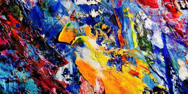 Renkli soyut arkaplan dokusu. Modern motif görsel sanat. Yağlı boya karışımı. Moda el boyama bezi. Duvar dekorasyonu ve Duvar arkaplan resimleri fikri.