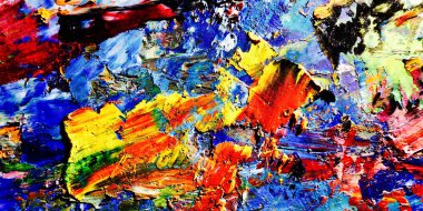 Renkli soyut arkaplan dokusu. Modern motif görsel sanat. Yağlı boya karışımı. Moda el boyama bezi. Duvar dekorasyonu ve Duvar arkaplan resimleri fikri.