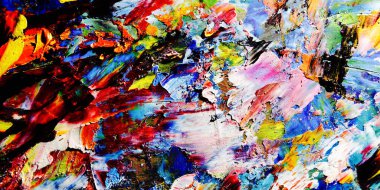 Renkli soyut arkaplan dokusu. Modern motif görsel sanat. Yağlı boya karışımı. Moda el boyama bezi. Duvar dekorasyonu ve Duvar arkaplan resimleri fikri.