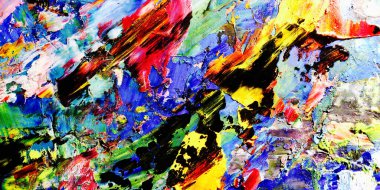 Renkli soyut arkaplan dokusu. Modern motif görsel sanat. Yağlı boya karışımı. Moda el boyama bezi. Duvar dekorasyonu ve Duvar arkaplan resimleri fikri.