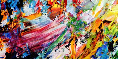 Renkli soyut arkaplan dokusu. Modern motif görsel sanat. Yağlı boya karışımı. Moda el boyama bezi. Duvar dekorasyonu ve Duvar arkaplan resimleri fikri.