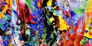 Renkli soyut arkaplan dokusu. Modern motif görsel sanat. Yağlı boya karışımı. Moda el boyama bezi. Duvar dekorasyonu ve Duvar arkaplan resimleri fikri.