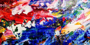 Renkli soyut arkaplan dokusu. Modern motif görsel sanat. Yağlı boya karışımı. Moda el boyama bezi. Duvar dekorasyonu ve Duvar arkaplan resimleri fikri.