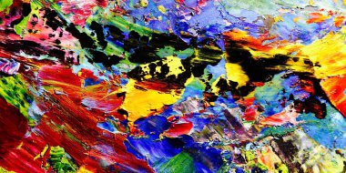 Renkli soyut arkaplan dokusu. Modern motif görsel sanat. Yağlı boya karışımı. Moda el boyama bezi. Duvar dekorasyonu ve Duvar arkaplan resimleri fikri.