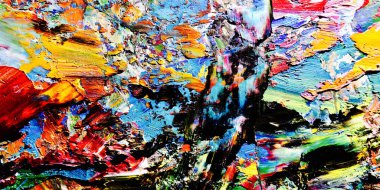 Renkli soyut arkaplan dokusu. Modern motif görsel sanat. Yağlı boya karışımı. Moda el boyama bezi. Duvar dekorasyonu ve Duvar arkaplan resimleri fikri.