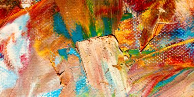 Renkli soyut arkaplan dokusu. Modern motif görsel sanat. Yağlı boya karışımı. Moda el boyama bezi. Duvar dekorasyonu ve Duvar arkaplan resimleri fikri. 