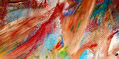 Renkli soyut arkaplan dokusu. Modern motif görsel sanat. Yağlı boya karışımı. Moda el boyama bezi. Duvar dekorasyonu ve Duvar arkaplan resimleri fikri. 