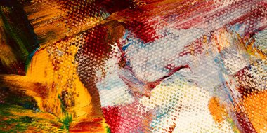 Renkli soyut arkaplan dokusu. Modern motif görsel sanat. Yağlı boya karışımı. Moda el boyama bezi. Duvar dekorasyonu ve Duvar arkaplan resimleri fikri. 