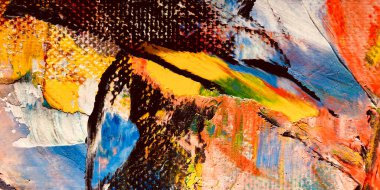 Renkli soyut arkaplan dokusu. Modern motif görsel sanat. Yağlı boya karışımı. Moda el boyama bezi. Duvar dekorasyonu ve Duvar arkaplan resimleri fikri