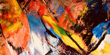 Renkli soyut arkaplan dokusu. Modern motif görsel sanat. Yağlı boya karışımı. Moda el boyama bezi. Duvar dekorasyonu ve Duvar arkaplan resimleri fikri.