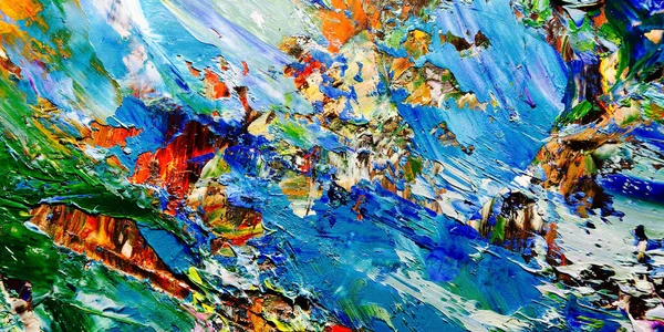 Renkli soyut arkaplan dokusu. Modern motif görsel sanat. Yağlı boya karışımı. Moda el boyama bezi. Duvar dekorasyonu ve Duvar arkaplan resimleri fikri. 