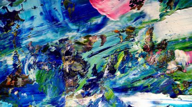 Renkli soyut arkaplan dokusu. Modern motif görsel sanat. Yağlı boya karışımı. Moda el boyama bezi. Duvar dekorasyonu ve Duvar arkaplan resimleri fikri.