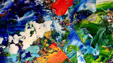 Renkli soyut arkaplan dokusu. Modern motif görsel sanat. Yağlı boya karışımı. Moda el boyama bezi. Duvar dekorasyonu ve Duvar arkaplan resimleri fikri.