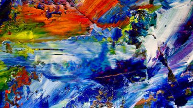 Renkli soyut arkaplan dokusu. Modern motif görsel sanat. Yağlı boya karışımı. Moda el boyama bezi. Duvar dekorasyonu ve Duvar arkaplan resimleri fikri.