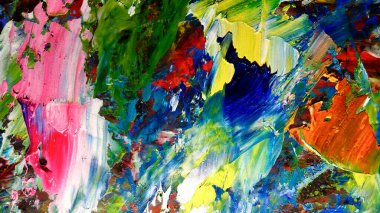 Renkli soyut arkaplan dokusu. Modern motif görsel sanat. Yağlı boya karışımı. Moda el boyama bezi. Duvar dekorasyonu ve Duvar arkaplan resimleri fikri.