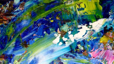 Renkli soyut arkaplan dokusu. Modern motif görsel sanat. Yağlı boya karışımı. Moda el boyama bezi. Duvar dekorasyonu ve Duvar arkaplan resimleri fikri.