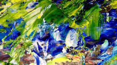 Renkli soyut arkaplan dokusu. Modern motif görsel sanat. Yağlı boya karışımı. Moda el boyama bezi. Duvar dekorasyonu ve Duvar arkaplan resimleri fikri.