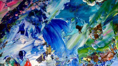 Renkli soyut arkaplan dokusu. Modern motif görsel sanat. Yağlı boya karışımı. Moda el boyama bezi. Duvar dekorasyonu ve Duvar arkaplan resimleri fikri.