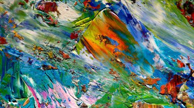 Renkli soyut arkaplan dokusu. Modern motif görsel sanat. Yağlı boya karışımı. Moda el boyama bezi. Duvar dekorasyonu ve Duvar arkaplan resimleri fikri.