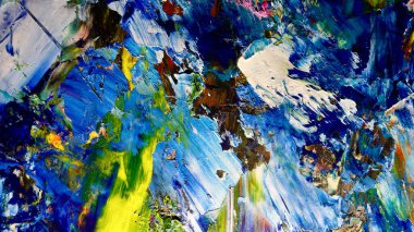 Renkli soyut arkaplan dokusu. Modern motif görsel sanat. Yağlı boya karışımı. Moda el boyama bezi. Duvar dekorasyonu ve Duvar arkaplan resimleri fikri.