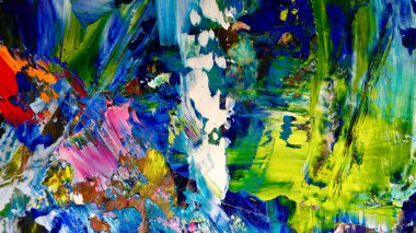 Renkli soyut arkaplan dokusu. Modern motif görsel sanat. Yağlı boya karışımı. Moda el boyama bezi. Duvar dekorasyonu ve Duvar arkaplan resimleri fikri.