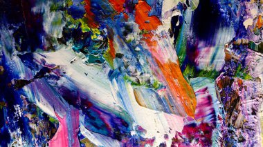 Renkli soyut arkaplan dokusu. Modern motif görsel sanat. Yağlı boya karışımı. Moda el boyama bezi. Duvar dekorasyonu ve Duvar arkaplan resimleri fikri.