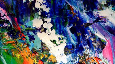 Renkli soyut arkaplan dokusu. Modern motif görsel sanat. Yağlı boya karışımı. Moda el boyama bezi. Duvar dekorasyonu ve Duvar arkaplan resimleri fikri.