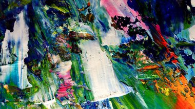 Renkli soyut arkaplan dokusu. Modern motif görsel sanat. Yağlı boya karışımı. Moda el boyama bezi. Duvar dekorasyonu ve Duvar arkaplan resimleri fikri.