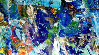 Renkli soyut arkaplan dokusu. Modern motif görsel sanat. Yağlı boya karışımı. Moda el boyama bezi. Duvar dekorasyonu ve Duvar arkaplan resimleri fikri.