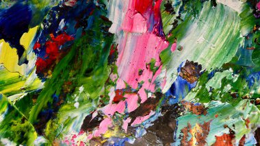 Renkli soyut arkaplan dokusu. Modern motif görsel sanat. Yağlı boya karışımı. Moda el boyama bezi. Duvar dekorasyonu ve Duvar arkaplan resimleri fikri.