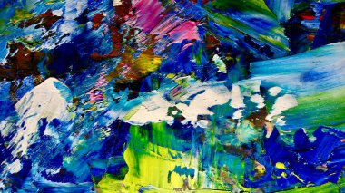 Renkli soyut arkaplan dokusu. Modern motif görsel sanat. Yağlı boya karışımı. Moda el boyama bezi. Duvar dekorasyonu ve Duvar arkaplan resimleri fikri.