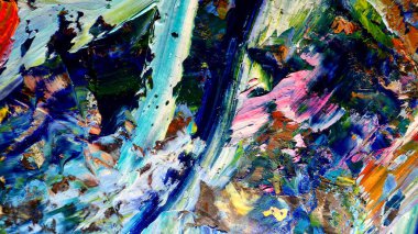 Renkli soyut arkaplan dokusu. Modern motif görsel sanat. Yağlı boya karışımı. Moda el boyama bezi. Duvar dekorasyonu ve Duvar arkaplan resimleri fikri.