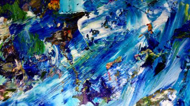 Renkli soyut arkaplan dokusu. Modern motif görsel sanat. Yağlı boya karışımı. Moda el boyama bezi. Duvar dekorasyonu ve Duvar arkaplan resimleri fikri.