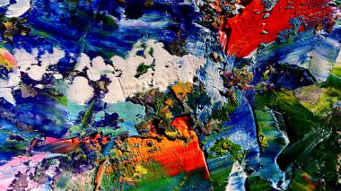 Renkli soyut arkaplan dokusu. Modern motif görsel sanat. Yağlı boya karışımı. Moda el boyama bezi. Duvar dekorasyonu ve Duvar arkaplan resimleri fikri. 