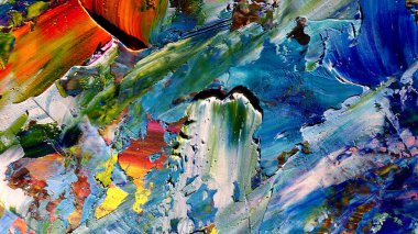 Renkli soyut arkaplan dokusu. Modern motif görsel sanat. Yağlı boya karışımı. Moda el boyama bezi. Duvar dekorasyonu ve Duvar arkaplan resimleri fikri. 