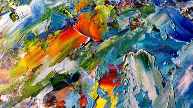 Renkli soyut arkaplan dokusu. Modern motif görsel sanat. Yağlı boya karışımı. Moda el boyama bezi. Duvar dekorasyonu ve Duvar arkaplan resimleri fikri. 