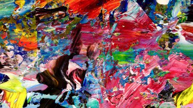 Renkli soyut arkaplan dokusu. Modern motif görsel sanat. Yağlı boya karışımı. Moda el boyama bezi. Duvar dekorasyonu ve Duvar arkaplan resimleri fikri. 