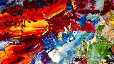 Renkli soyut arkaplan dokusu. Modern motif görsel sanat. Yağlı boya karışımı. Moda el boyama bezi. Duvar dekorasyonu ve Duvar arkaplan resimleri fikri. 