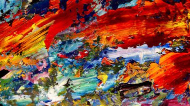 Renkli soyut arkaplan dokusu. Modern motif görsel sanat. Yağlı boya karışımı. Moda el boyama bezi. Duvar dekorasyonu ve Duvar arkaplan resimleri fikri. 