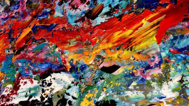 Renkli soyut arkaplan dokusu. Modern motif görsel sanat. Yağlı boya karışımı. Moda el boyama bezi. Duvar dekorasyonu ve Duvar arkaplan resimleri fikri. 